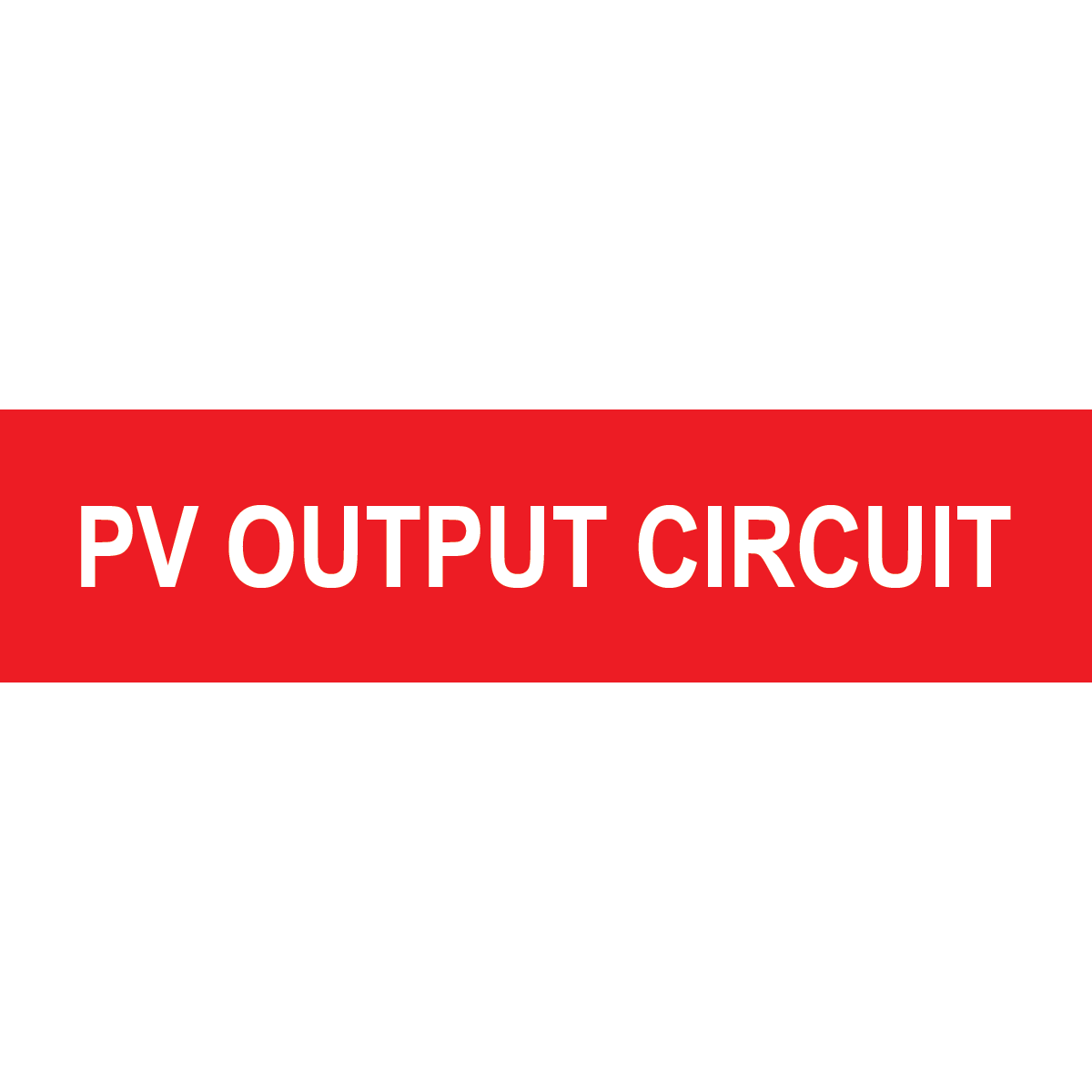 4X1, PV Output Circuit, Plastic Solar Labels, PV-378