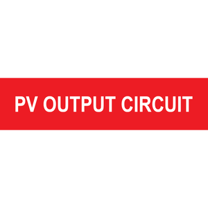 4X1, PV Output Circuit, Plastic Solar Labels, PV-378