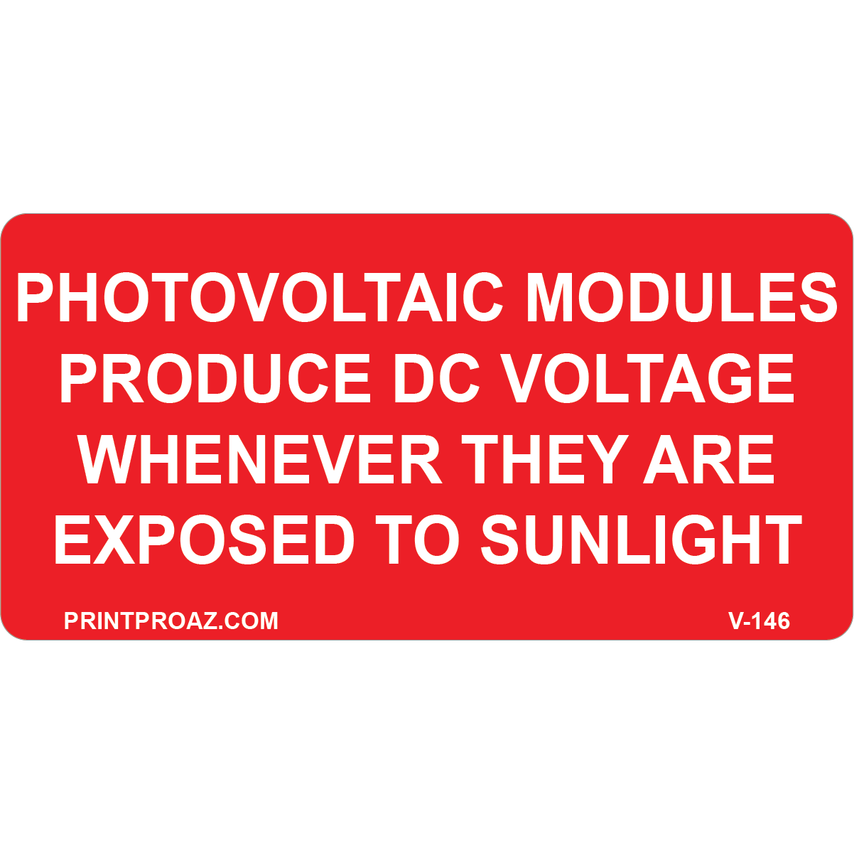 4X2 PHOTOVOLTAIC MODULES, Vinyl Decal, V-146