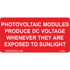 4X2 PHOTOVOLTAIC MODULES, Vinyl Decal, V-146