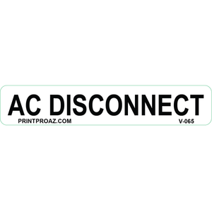 4x.75, AC Disconnect, Vinyl Decal, V-065