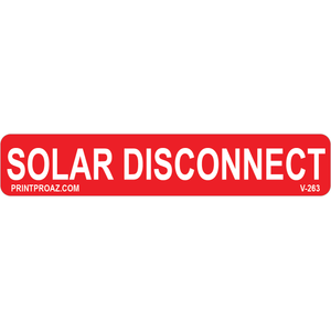 4x.75 Solar Disconnect, Vinyl Decal Solar Labels, V-263