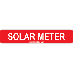 4x.75 Solar Meter, Vinyl Decal Solar Labels, V-516