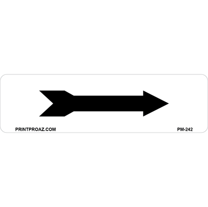 PM-242 White/Black Arrow Label