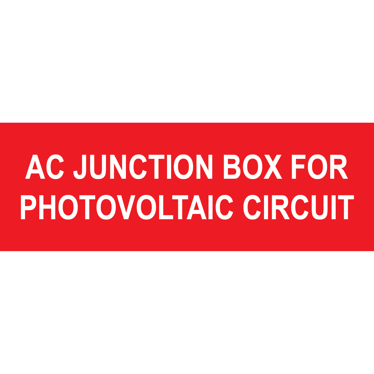 4x1.375, AC Junction Box, Plastic Solar Labels, PV-389