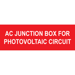 4x1.375, AC Junction Box, Plastic Solar Labels, PV-389