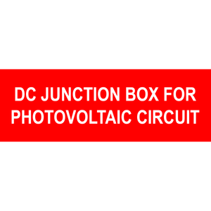 4x1.375, DC Junction Box, Plastic Solar Labels, PV-390