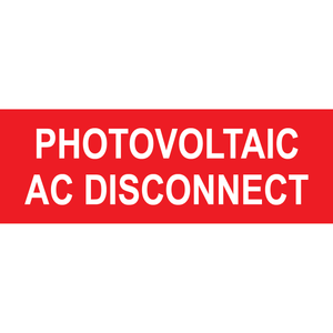 4x1.375, Photovoltaic AC Disconnect, Plastic Solar Labels, PV-369