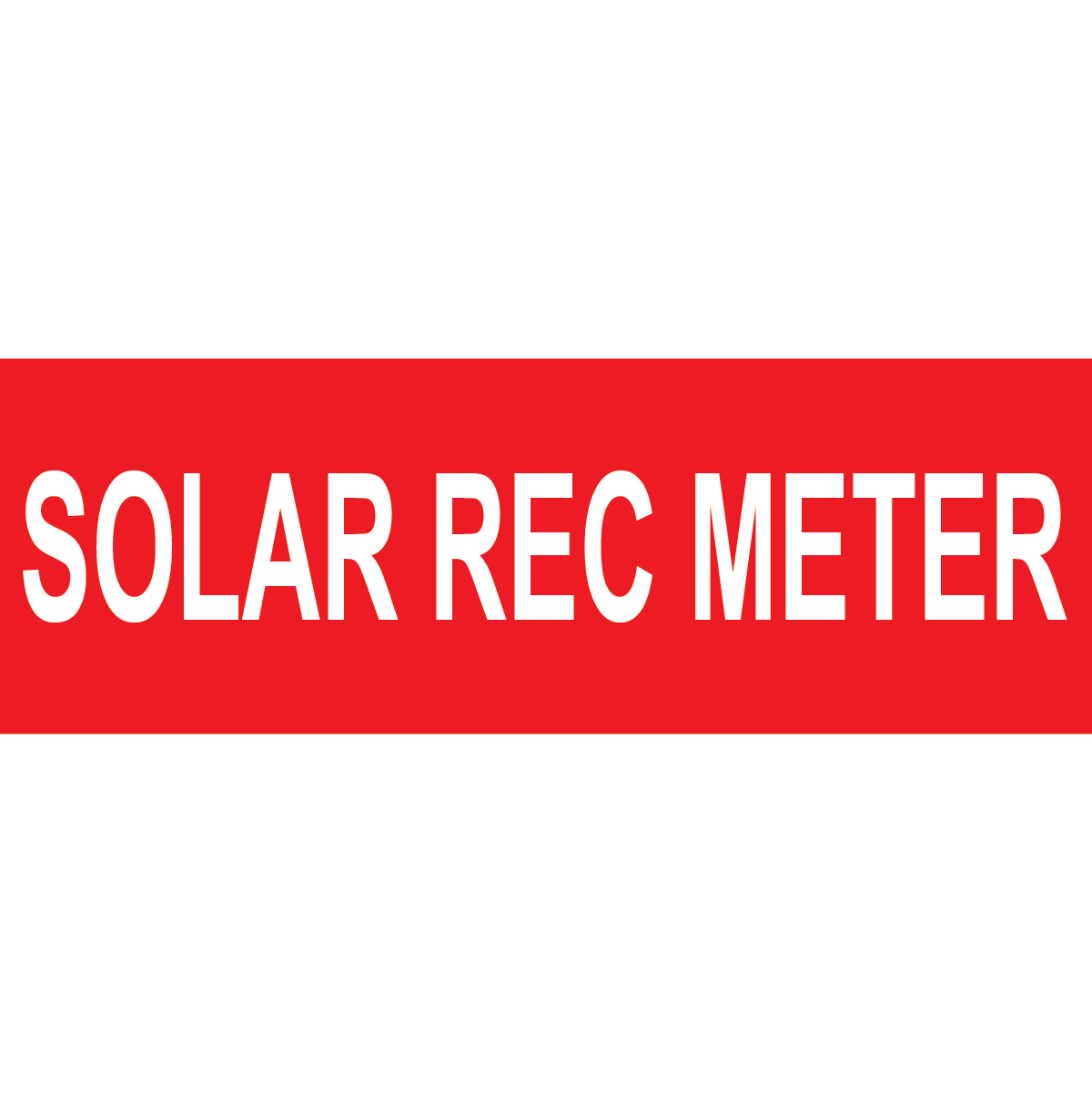 Rec Meter Example Solar Rec Meter Plastic 4x1.375 | NEC Solar Label