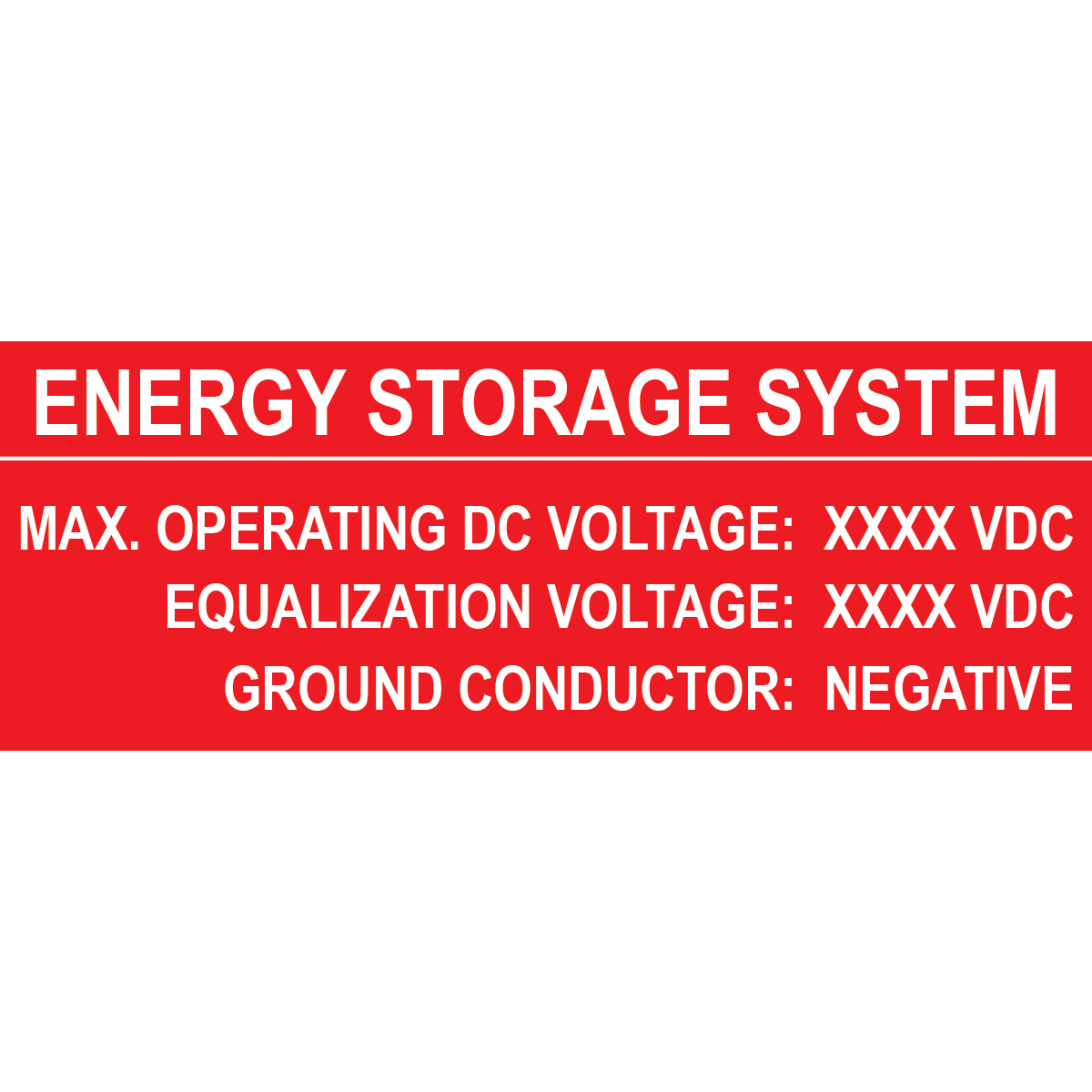 4x1.5, Energy Storage System, Plastic Solar Labels, PV-408
