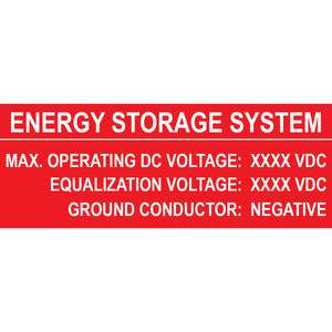 4x1.5, Energy Storage System, Plastic Solar Labels, PV-408