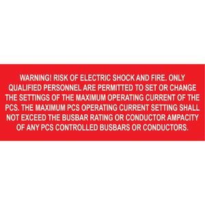 4x1.5, Warning! Risk of Electric Shock and Fire5 , Plastic Solar Labels, PV-476
