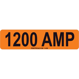 4x1 1200 AMP, Vinyl Decal Solar Labels, V-458