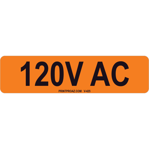 4x1 120V AC, Vinyl Decal Solar Label, V-425