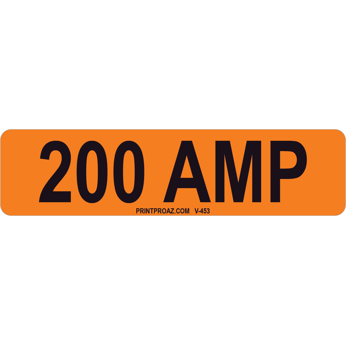 4x1 200 AMP, Vinyl Decal Solar Labels, V-453