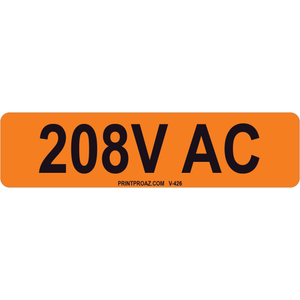 4x1 208V AC, Vinyl Decal Solar Label, V-426