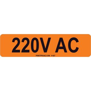 4x1 220V AC, Vinyl Decal Solar Label, V-427