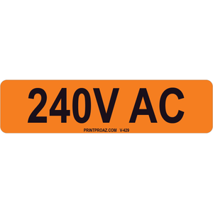 4x1 240V AC, Vinyl Decal Solar Label, V-429
