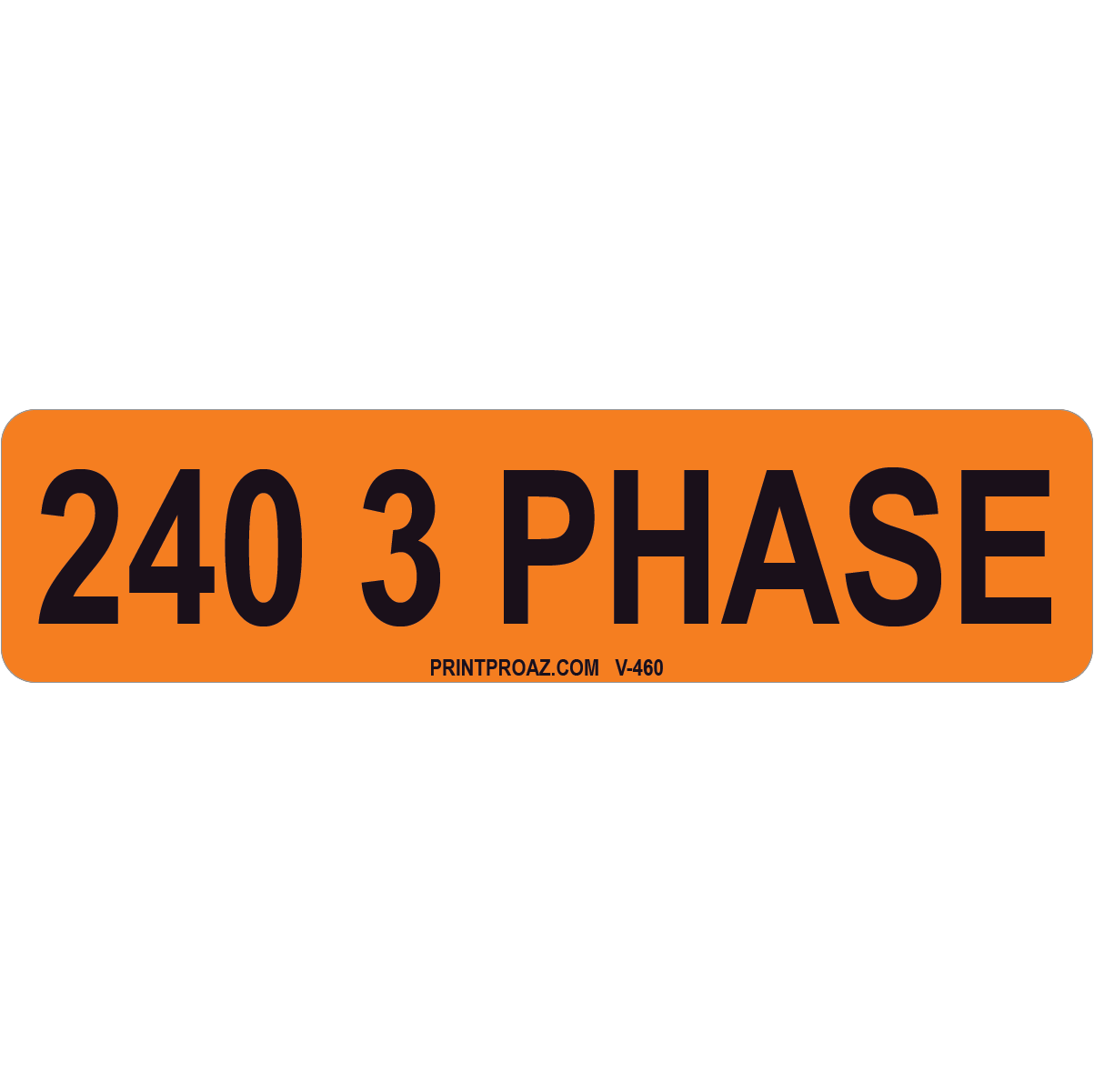 4x1 240 3 PHASE, Vinyl Decal Solar Labels, V-460