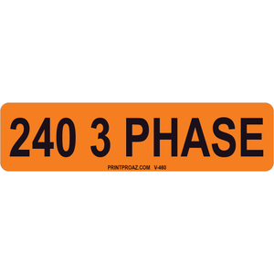 4x1 240 3 PHASE, Vinyl Decal Solar Labels, V-460