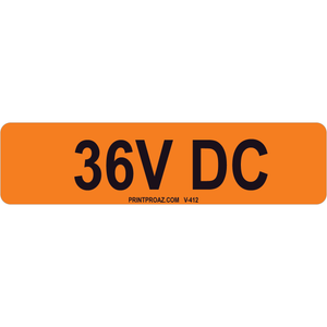 4x1 36V DC, Vinyl Decal Solar Label, V-412