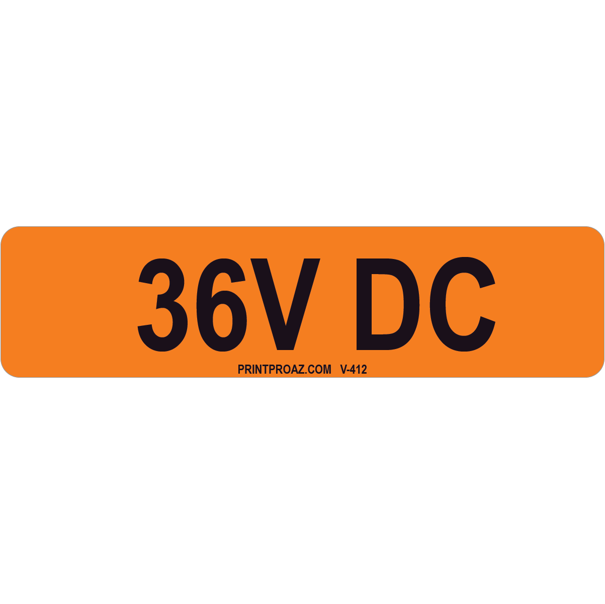 4x1 36V DC, Vinyl Decal Solar Label, V-412