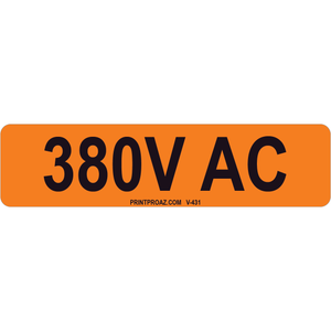 4x1 380V AC, Vinyl Decal Solar Labels, V-431