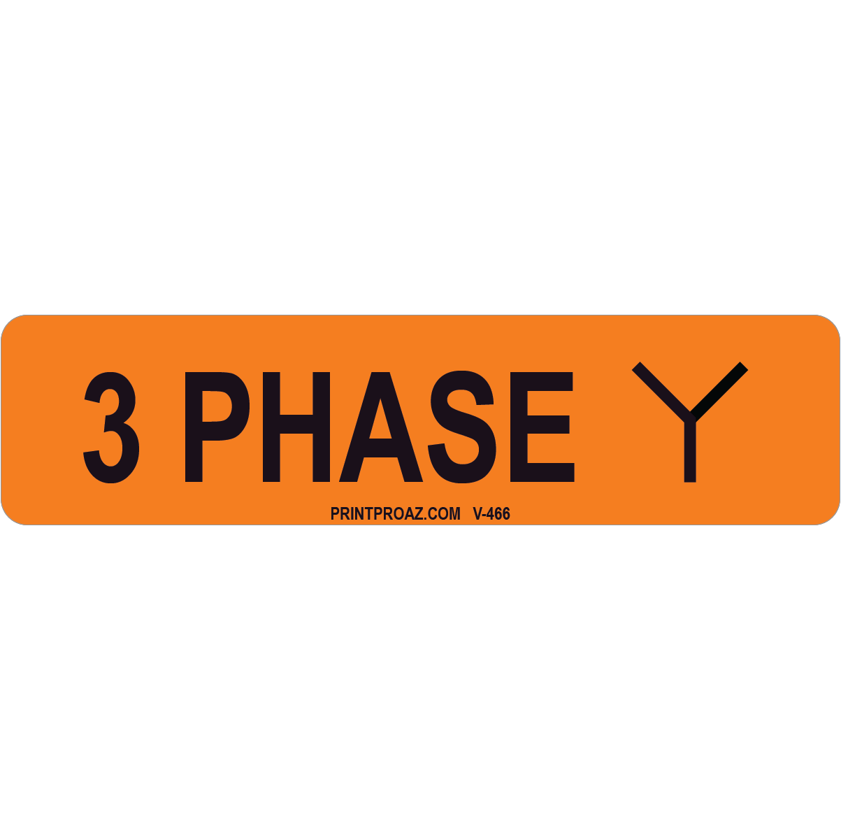 4x1 3 PHASE Vinyl Decal Solar Labels V-466