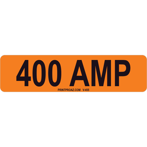 4x1 400 AMP, Vinyl Decal Solar Labels, V-455