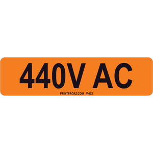 4x1 440V AC, Vinyl Decal Solar Labels, V-432
