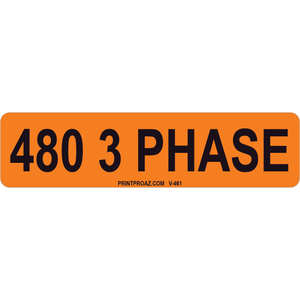 4x1 480 3 PHASE, Vinyl Decal Solar Labels, V-461