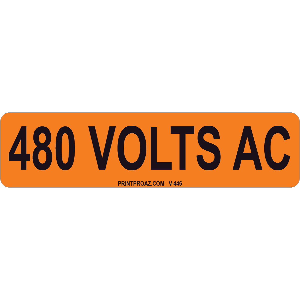 4x1 480 VOLTS AC, Vinyl Decal Solar Labels, V-446