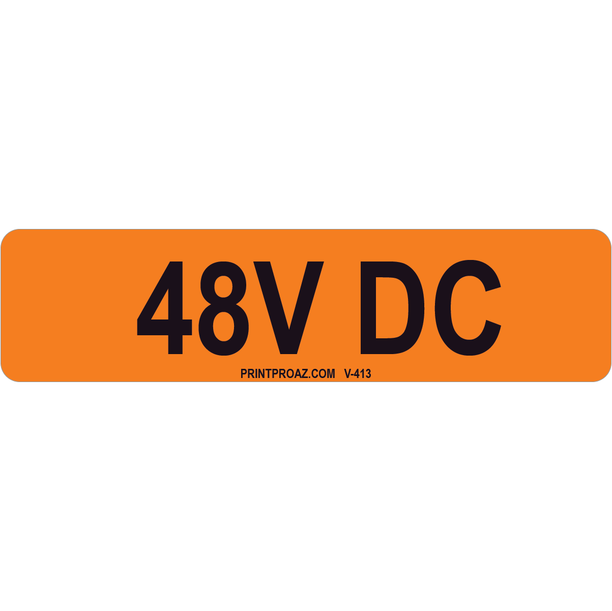 4x1 48V DC, Vinyl Decal Solar Label, V-413