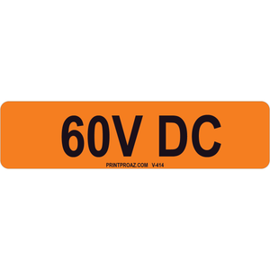 4x1 60V DC, Vinyl Decal Solar Label, V-414