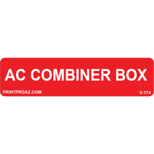 4x1 AC COMBINER BOX, Vinyl Decal, V-174
