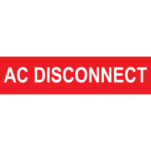 4x1, AC Disconnect, Plastic Solar Labels, PV-342