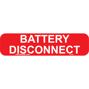 4x1 BATTERY DISCONNECT, Vinyl Decal, V-101
