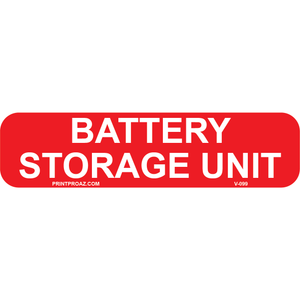 4x1  BATTERY STORAGE UNIT, Vinyl Decal, V-099