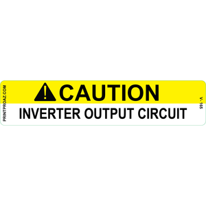 4x1 CAUTION INVERTER OUTPUT CIRCUIT, Vinyl Decal, V-165