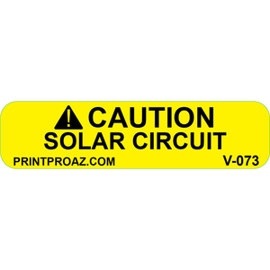 4x1 Caution Solar Circuit, Vinyl Decal, V-073