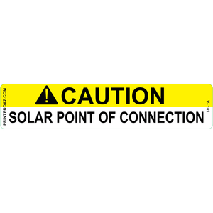 4x1 CAUTION SOLAR POINT OF CONNECTION, Vinyl Decal, V-181