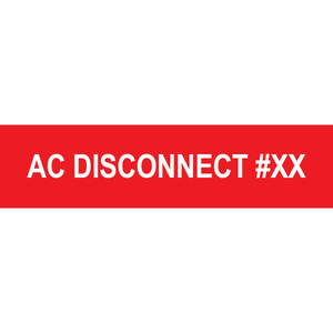 4x1, Custom AC Disconnect Placard, Plastic Solar Labels, PV-424