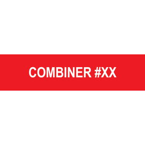 4x1, Custom Combiner Placard Plastic, Solar Labels, PV-423