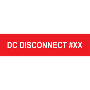 4x1, Custom DC Disconnect Placard, Plastic Solar Labels, PV-425,