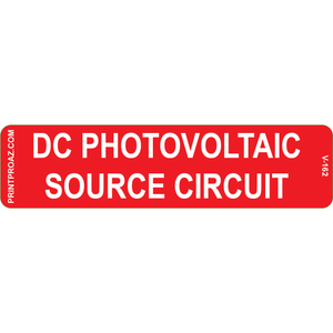 4x1 DC PHOTOVOLTAIC SOURCE CIRCUIT, Vinyl Decal, V-162