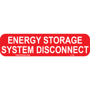 4x1 ENERGY STORAGE SYSTEM DISCONNECT, Vinyl Decal, V-105