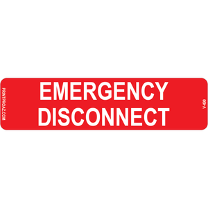 4x1 Emergency Disconnect, Vinyl Decal Solar Labels, V-490