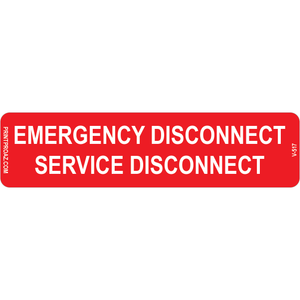 4x1 Emergency Service Disconnect, Decal Solar Labels, V-517