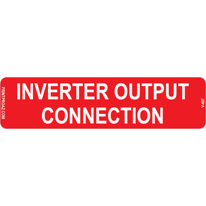 4x1 Inverter Output Connection, Vinyl Decal Solar Labels, V-497