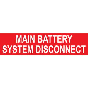 4x1, Main Battery System Disconnect, Plastic Solar Labels, PV-337